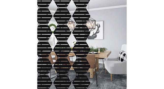 Black MDF wood Wall Hanging Room/ Screen Dividers Set of 12  -  RSD-1066 (Black) by Urban Ladder - Front View Design 1 - 790271