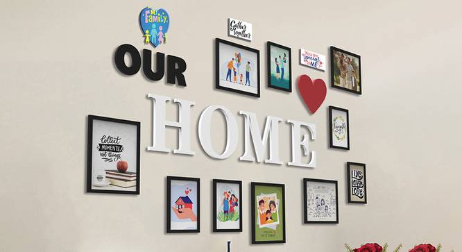 Heart Photoframe Set of 10 (Black) by Urban Ladder - Front View Design 1 - 790276