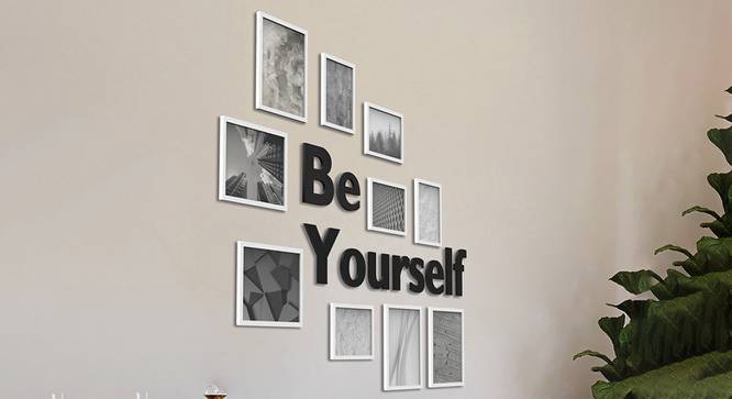 Be Yourself Photoframe Set of 10 (White) by Urban Ladder - Front View Design 1 - 790279