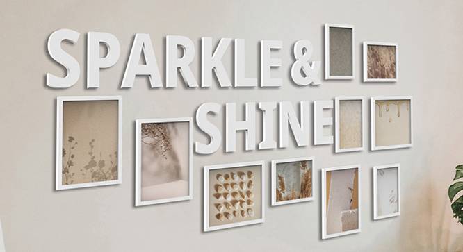 Sparkle & Shine Photoframe Set of 10 (White) by Urban Ladder - Front View Design 1 - 790281