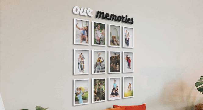 Memories Photoframe Set of 12 (White) by Urban Ladder - Front View Design 1 - 790285
