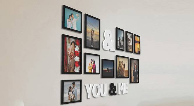You & Me Photoframe Set of 11 (Black) by Urban Ladder - Front View Design 1 - 790562