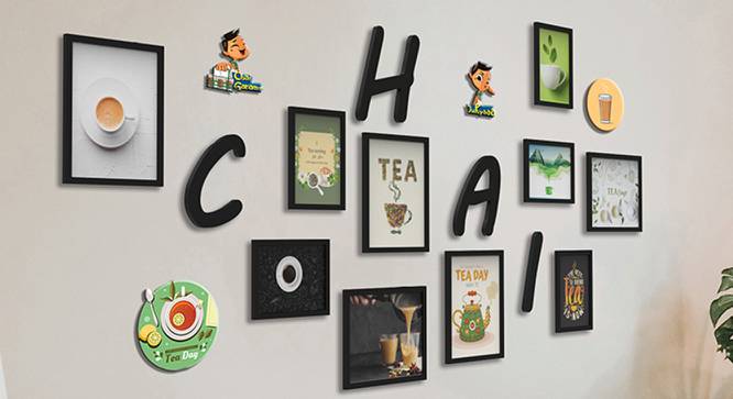 Chai Photoframe Set of 10 (Black) by Urban Ladder - Front View Design 1 - 790563