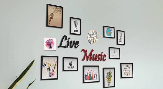 Music Photoframe Set of 10 (Black) by Urban Ladder - Front View Design 1 - 790676