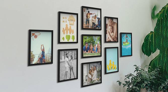 Photoframe Set of 09 (Black) by Urban Ladder - Front View Design 1 - 790678