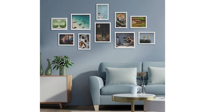 Photoframe Set of 10 RF-1760 (White) by Urban Ladder - Front View Design 1 - 790680