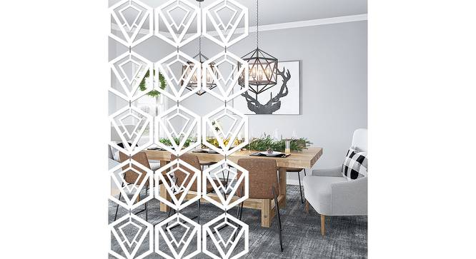 White MDF wood Wall Hanging Room/ Screen Dividers Set of 12  -  RSD-2042 (White) by Urban Ladder - Front View Design 1 - 790782