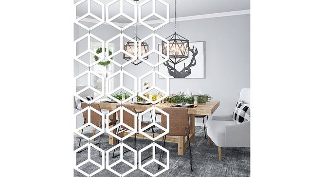 White MDF wood Wall Hanging Room/ Screen Dividers Set of 12  -  RSD-2041 (White) by Urban Ladder - Front View Design 1 - 790915