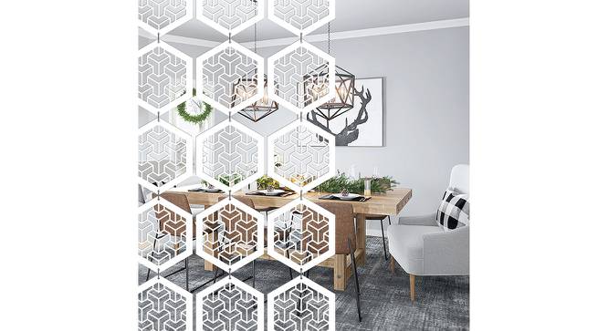 White MDF wood Wall Hanging Room/ Screen Dividers Set of 12  -  RSD-2051 (White) by Urban Ladder - Front View Design 1 - 790984