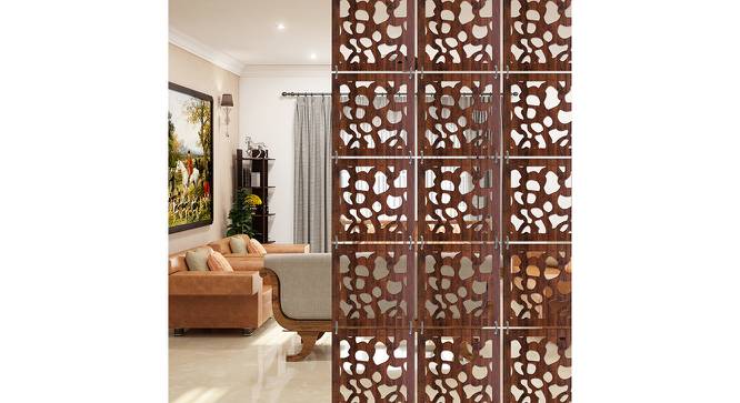 Laminated Walnut wood Wall Hanging Room/ Screen Dividers Set of 12  -  RSD-4009 (Walnut) by Urban Ladder - Front View Design 1 - 791036