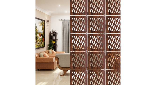 Laminated Walnut wood Wall Hanging Room/ Screen Dividers Set of 12  -  RSD-4003 (Walnut) by Urban Ladder - Front View Design 1 - 791146