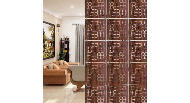 Laminated Walnut wood Wall Hanging Room/ Screen Dividers Set of 12  -  RSD-4004 (Walnut) by Urban Ladder - Front View Design 1 - 791147