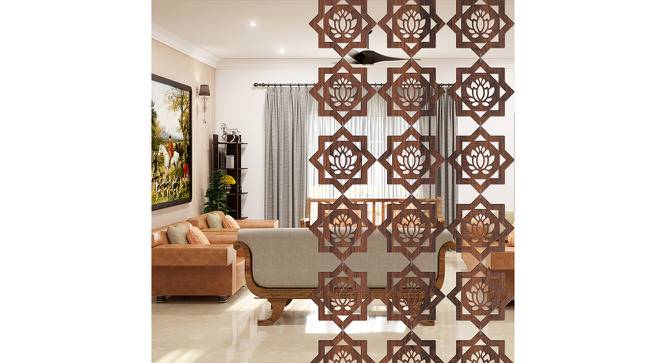 Laminated Walnut wood Wall Hanging Room/ Screen Dividers Set of 12  -  RSD-4035 (Walnut) by Urban Ladder - Front View Design 1 - 791221
