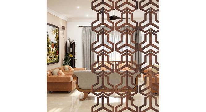 Laminated Walnut wood Wall Hanging Room/ Screen Dividers Set of 12  -  RSD-4047 (Walnut) by Urban Ladder - Front View Design 1 - 791226
