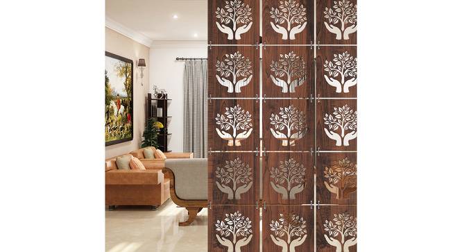 Laminated Walnut wood Wall Hanging Room/ Screen Dividers Set of 12  -  RSD-4053 (Walnut) by Urban Ladder - Front View Design 1 - 791228