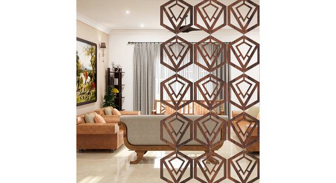 Laminated Walnut wood Wall Hanging Room/ Screen Dividers Set of 12  -  RSD-4042 (Walnut) by Urban Ladder - Front View Design 1 - 791295