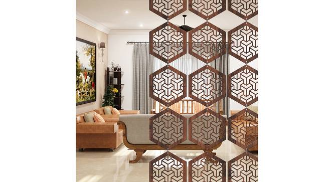 Laminated Walnut wood Wall Hanging Room/ Screen Dividers Set of 12  -  RSD-4051 (Walnut) by Urban Ladder - Front View Design 1 - 791301