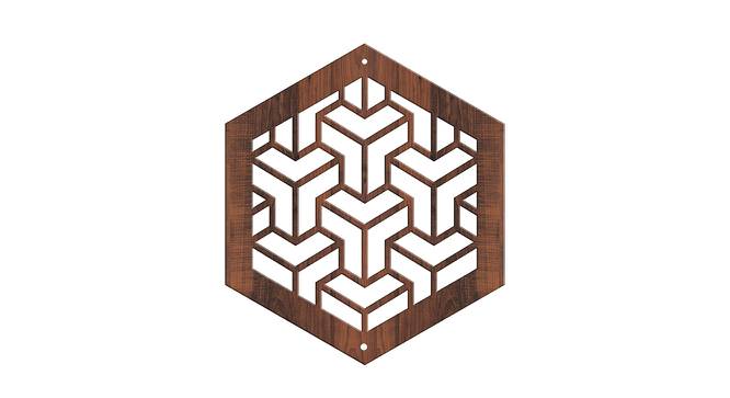 Laminated Walnut wood Wall Hanging Room/ Screen Dividers Set of 12  -  RSD-4051 (Walnut) by Urban Ladder - Design 1 Side View - 791314
