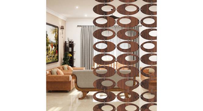 Laminated Walnut wood Wall Hanging Room/ Screen Dividers Set of 12  -  RSD-4056 (Walnut) by Urban Ladder - Front View Design 1 - 791359