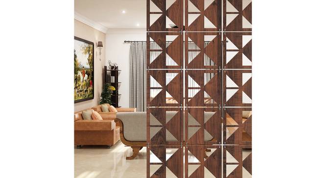 Laminated Walnut wood Wall Hanging Room/ Screen Dividers Set of 12  -  RSD-4057 (Walnut) by Urban Ladder - Front View Design 1 - 791360