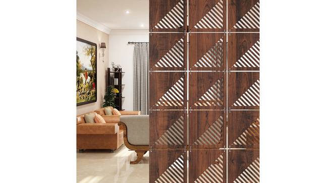 Laminated Walnut wood Wall Hanging Room/ Screen Dividers Set of 12  -  RSD-4060 (Walnut) by Urban Ladder - Front View Design 1 - 791361