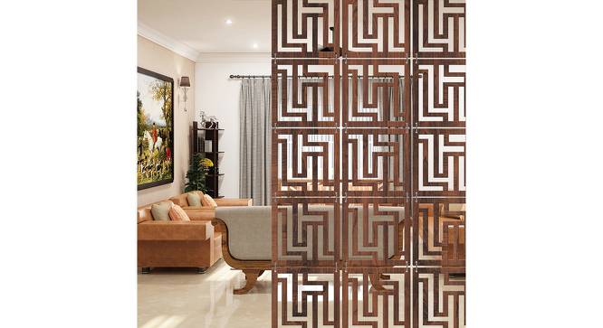 Laminated Walnut wood Wall Hanging Room/ Screen Dividers Set of 12  -  RSD-4064 (Walnut) by Urban Ladder - Front View Design 1 - 791367