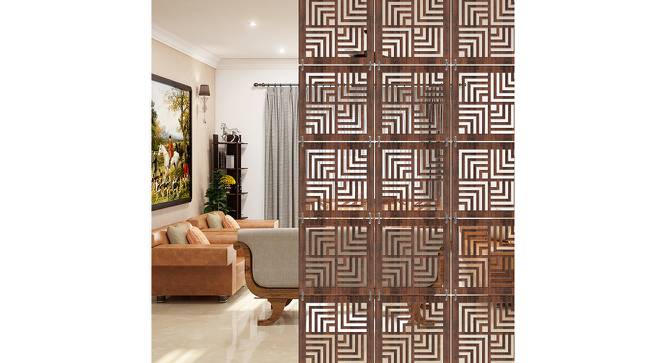 Laminated Walnut wood Wall Hanging Room/ Screen Dividers Set of 12  -  RSD-4025 (Walnut) by Urban Ladder - Front View Design 1 - 791962