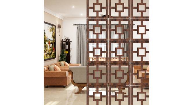 Laminated Walnut wood Wall Hanging Room/ Screen Dividers Set of 12  -  RSD-4026 (Walnut) by Urban Ladder - Front View Design 1 - 791963