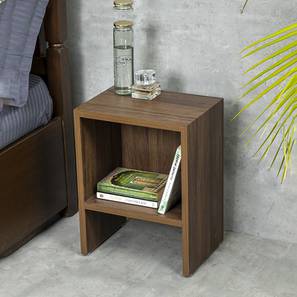 Walnuthues Mdf Bedside Table in Matte Finish-image-8