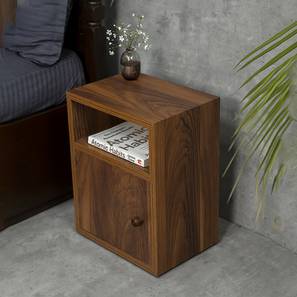 Teak Hues Mdf Bedside Table in Matte Finish-image-32