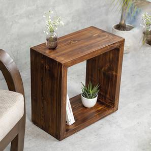 Teak Tint Engineered Wood Bedside Table in Matte Finish-image-3