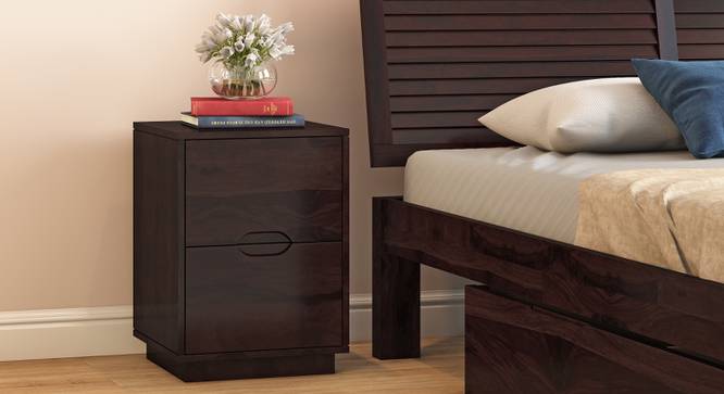 Zephyr Bedside Table (Mahogany Finish) by Urban Ladder - Front View - 792842