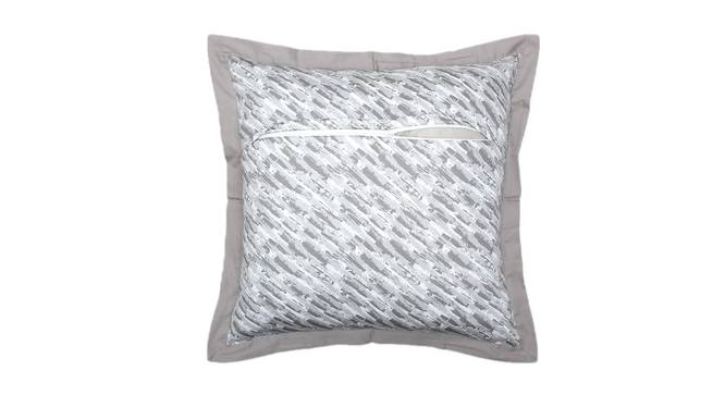 Tulika Cotton Grey Cushion Cover - Set of 2 (Grey) by Urban Ladder - Design 1 Side View - 792881