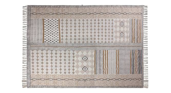 Moroccan Cotton Area Rug Garden Yoga Kilim Dining Room Carpet 3x5 FT (Brown, 3 x 5 Feet Carpet Size) by Urban Ladder - Front View Design 1 - 796745