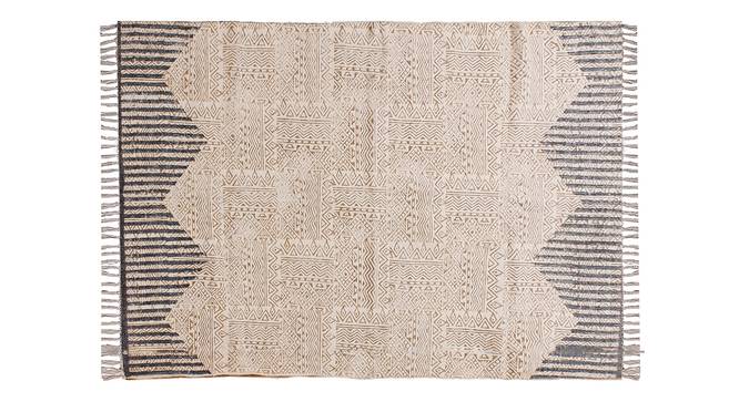 Indian Natural Cotton Area Rug Outdoor floor Garden Area Rug 3x3 FT (Brown, 3 x 3 Feet Carpet Size) by Urban Ladder - Front View Design 1 - 796750