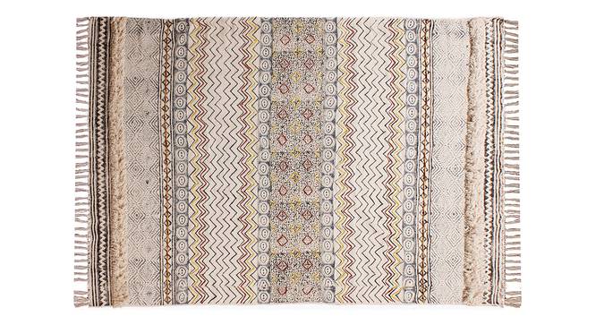 Indian Handwoven Cotton Area Rug Kitchen Carpets Outdoor Rug  3x5 FT (Beige, 3 x 5 Feet Carpet Size) by Urban Ladder - Front View Design 1 - 796769