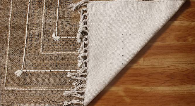Handmade Cotton Area Rug Flat Weave Kilim Kitchen Area Rug 3x5 FT (Grey, 3 x 5 Feet Carpet Size) by Urban Ladder - Design 1 Side View - 796789