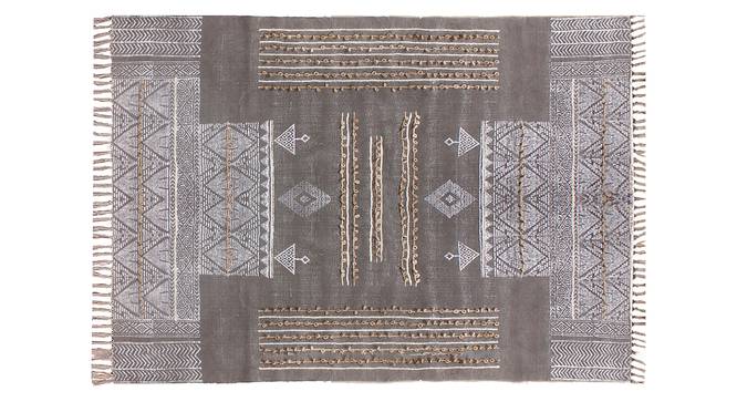 Cotton Area Rug Garden Area Carpet Rectangle Floor Kilim 3x5 FT (Grey, 3 x 5 Feet Carpet Size) by Urban Ladder - Front View Design 1 - 796792