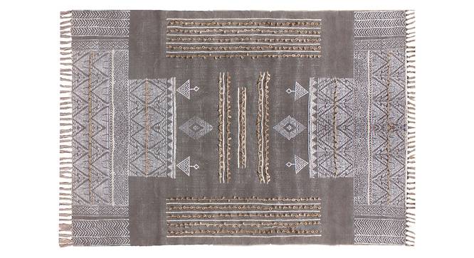 Cotton Area Rug Garden Area Carpet Rectangle Floor Kilim 4x12 FT (Grey, 4 x 12 Feet Carpet Size) by Urban Ladder - Front View Design 1 - 796821