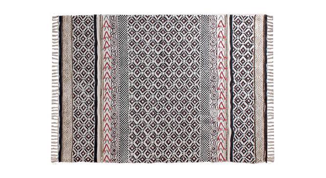 Geometric Cotton Area Rug Bathroom Rugs Kitchen Area Rugs 6x6 FT (Brown, 6 x 6 feet Carpet Size) by Urban Ladder - Front View Design 1 - 796882