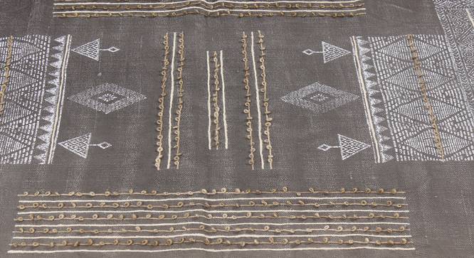 Cotton Area Rug Garden Area Carpet Rectangle Floor Kilim 3x5 FT (Grey, 3 x 5 Feet Carpet Size) by Urban Ladder - Design 1 Side View - 796961