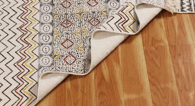 Indian Handwoven Cotton Area Rug Kitchen Carpets Outdoor Rug  4x12 FT (Beige, 4 x 12 Feet Carpet Size) by Urban Ladder - Design 1 Side View - 796998
