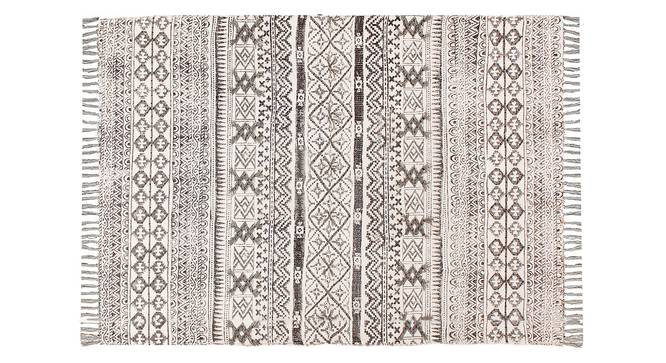 Indian Traditional Kilim Cotton Area Rug Rectangle rug 4x6 FT (Grey, 4 x 6 Feet Carpet Size) by Urban Ladder - Front View Design 1 - 797055
