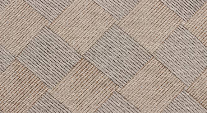 Geometric Cotton Area Rug Rectangle Outdoor Mat Yoga Cotton Area Rugs 6x9 FT (Beige, 6 x 9 Feet Carpet Size) by Urban Ladder - Design 1 Side View - 797067