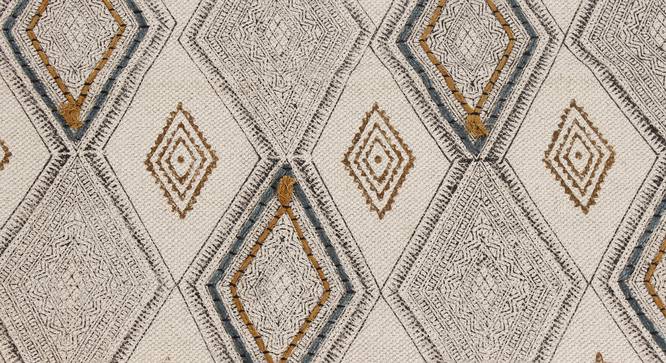 Hand Block Print Dhurrie Rectangle Cotton Area Rug Outdoor Yoga rug  8x10 FT (Grey, 8 x 10 Feet Carpet Size) by Urban Ladder - Design 1 Side View - 797072
