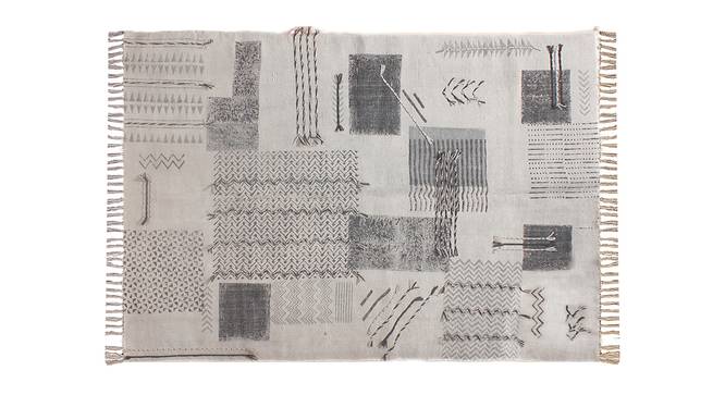 Handmade Eco Friendly Cotton Area Rug Living Room Area Kilim 3x10 FT (Grey, 3 x 10 Feet Carpet Size) by Urban Ladder - Front View Design 1 - 797112