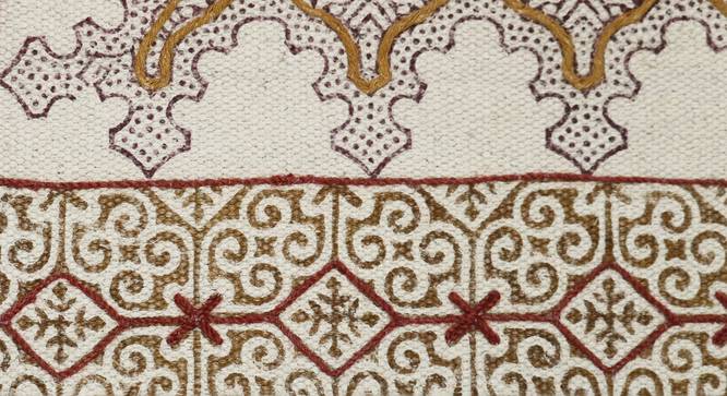 Moroccan Rug Handmade Cotton Area Rugs Yoga Garden Area Mat  8x10 FT (Beige, 8 x 10 Feet Carpet Size) by Urban Ladder - Design 1 Side View - 797258