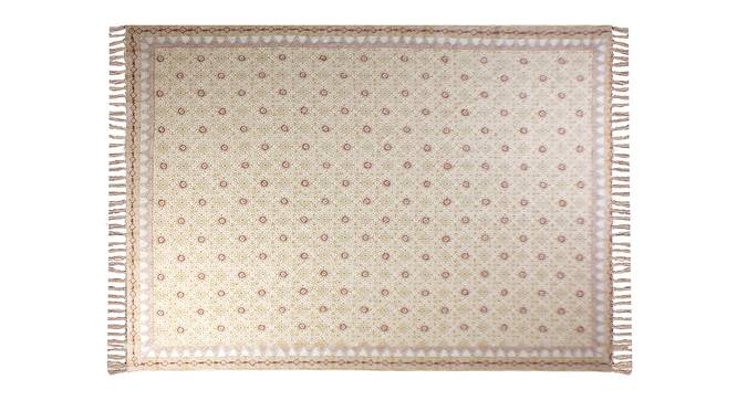 Moroccan Rug Handmade Cotton Area Rugs Yoga Garden Area Mat  8x10 FT (Beige, 8 x 10 Feet Carpet Size) by Urban Ladder - Front View Design 1 - 797432