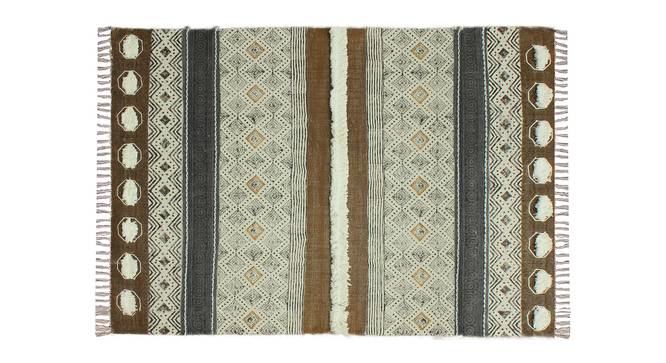 Handmade Cotton Area Rug Bohemian Multicolor Area Rug 5x8 FT (Brown, 5 x 8 Feet Carpet Size) by Urban Ladder - Front View Design 1 - 797454