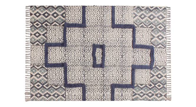 Handmade Cotton Area Rug Kitchen Area Rug Living Room Carpet  7x7 FT (Blue, 7 x 7 feet Carpet Size) by Urban Ladder - Front View Design 1 - 797473